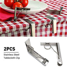 Luminiu - Fermatovaglia in Acciaio Inox, 2 Clip per tovaglia, ad Alta Resistenza, Elastica, con Grande Diametro di 6 cm di Spessore, Clip per tovaglia, Picnic, Feste, Campeggio, Matrimonio