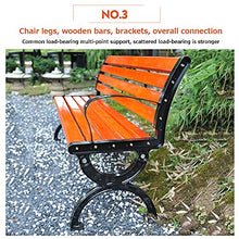 Panchine da giardino Park Terrace, Panchine da balcone per esterni in ghisa e legno massello, Panchine per il tempo libero in materiale composito per cortili e portici, Panchine decorative da 2-3