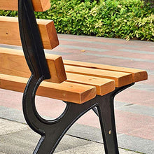 GaoF Panchina da Giardino per terrazza Esterna per Uso Domestico, Panca per Il Tempo Libero con Schienale in Legno massello Anti corrosivo, panchina per Il Parco in ghisa per 2-3 Persone