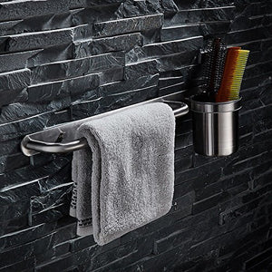 Portasciugamani portasciugamani da bagno in acciaio inox 304 spazzolato portasciugamani ad asta singola portabicchiere 44 8 cm portasciugamani