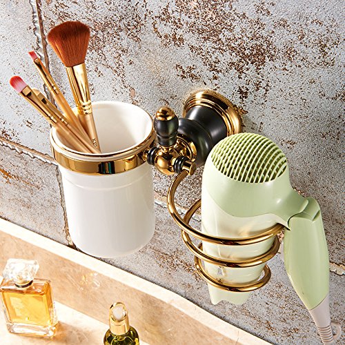MBYW Portasciugamani Moderno Portasciugamani Elegante per Il Bagno di Moda Portasciugamani Europeo Oro Set Rame Dorato Portasciugamani Bagno cremagliera Bagno Hardware Ciondolo, Asciugacapelli