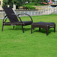 AAGYJ Lettino Prendisole in Rattan con Schienale e Pedale Regolabili, Chaise Longue reclinabile per Esterni, Lettino Prendisole, Sdraio da Giardino per Prato in Cortile a Bordo Piscina