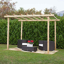 Pergola autoportante 300x400 cm in legno di pino massello impregnato in autoclave gazebo pergola da giardino made in Italy