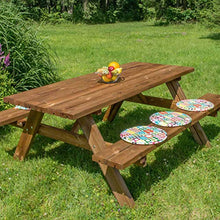 Oasi picnic - tavolo da giardino in legno impregnato con panche incorporate tavolo da picnic 6 posti made in italy