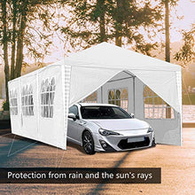Hengda 3x6m Gazebo da Giardino Bianco, Impermeabile Tenda con 6 Parti Laterali per terrazza, Festa, Mercato