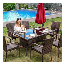 HLZY Tavolo in Vimini in Rattan mobili in Patio e Set Sedia, Mobili da Giardino Patio Tavolo e sedie Set Set di Vetro Tavolo da caffè Conversazione Tavolo da caffè Patio (Set da Tavolo da 4 Pezzi)