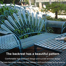 Panca da giardino per esterni, sedia in metallo, mobili da giardino, decorazione per terrazza, salotto da balcone, panca con schienale in vecchio artigianato, Panchina portico in ghisa