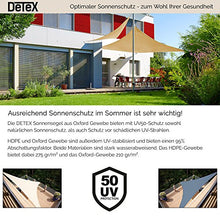 Detex Tenda a Vela Triangolare 4x4x4m Protezione Raggi UV50 Tessuto Oxford Idrorepellente Protezione dal Vento tendone da Sole Giardino Parasole terrazza Esterni