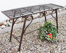 Panca in metallo, panca, giardino anti-ruggine, in metallo, marrone 83 cm panchina, panca da giardino anti-pioggia, senza schienale,Brown