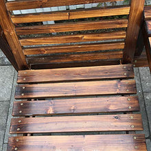 Panca Per Terrazza da Giardino All'aperto, Combinazione Di Tavolo E Sedia Per Balcone A Doppio Sedile In Legno Massello Anticorrosivo,Panchina Con Schienale, Tavolo Con Foro Per Ombrellone,Per Porti