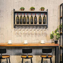 JHGJBJ Metallo Parete Vino Rack, Stile Industriale Ferro saldato Doppio Strato a Parete Titolare Calice, banco di Mostra di Vino con trogolo Vetro di Vino (Size : 100cm)