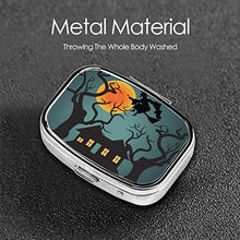 Scatola quadrata per pillole medicinali Spooky Halloween Night Sky e Strega volante moda pillola organizzatore viaggio pillole dispenser per vitamine integratori