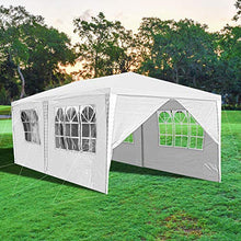 wolketon Gazebo da Giardino Impermeabile, 3x6m Alta Qualità Gazebo Bianco con 6 pareti Laterali e Finestra, per Giardino Picnic Spiagge Feste attività all'Aperto