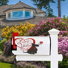 Happy Valentine's Day Heart Scottish Terrier Dog Rose Mailbox Copre Magnetico Giardino Cantiere Decorazione Casa Dimensioni Standard 53,3 x 45,7 cm