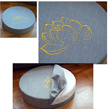 Fancy Pumpkin [Ricamo Lotus] Tappetino Buddista Yoga Meditation Floor Zafu, Beige