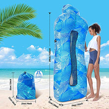 BANGSUN Divano gonfiabile | Divano ad aria per sdraio ideale per giardino, colore: blu foglia