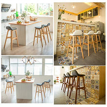 Ljings - Sedie da bar in finta pelle o tessuto, stile contemporaneo, per patio, cucina, sedia da pranzo, comodi cuscini per sedere, grigio, lino