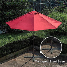 JLXJ Ombrellone da Giardino Parasole 3m Mezzo Tondo Ombrellone da Giardino con Base Stand, Contro Il Muro Giardino Sunbrella, Porta del Balcone a Muro Tendalino Parasole per Finestra con Manovella