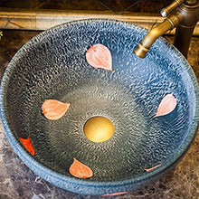 WEHOLY Lavabo in Resina Pietra Naturale Ovale da Incasso Bagno Rotondo Lavabo retrò Lavabo Contenitore in Ceramica Hotel Lavabo a Prova di Schizzi