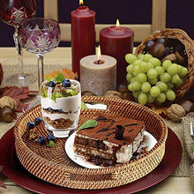 QULONG Vassoio in Rattan con Manico - Vassoio in Vimini Multiuso Intrecciato a Mano con Fibra di Rattan Resistente