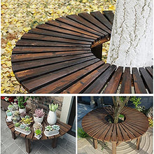 Creative LDF Panca da Giardino in Legno Panchina Ad Albero, Panca da Esterno Semicircolare da 120 Cm Panchine da Giardino in Legno Duro Decorazione di Mobili da Giardino in Legno Anticorrosivo