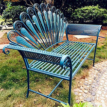 Panchina da Terrazza Parco Panche per Tempo Libero All'aperto, Panca da Giardino in Ghisa Resistente Intemperie e Ruggine con Schienale Braccioli, Panca Decorativa Retrò a 2 Posti per Cortile/balcon