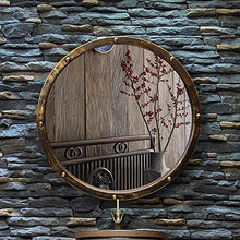 SHU XIN Specchio da Bagno retrò in Ferro battuto Specchio da Bagno angosciato Specchio da Bagno Rotondo Antico Art Specchio Rotondo Specchio da Lavaggio Diametro 50 cm