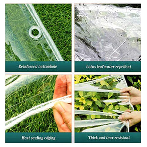GOODLUKE Telone Trasparente Impermeabile, Tela Pioggia Telo in Plastica PVC Clear Resistente con Occhielli, Coperture in Fogli per Piante da Fiore per Esterno Interno (0,35 mm & 450g/m²),150x150cm