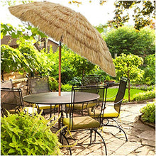 WUKALA Paglia Ombrello Parasole da 2m,inclinabile A 45° Ombrellone da Spiaggia Rotondo Ombrellone da Giardino Impermeabile,per Giardino Balcone Terrazza Cortile