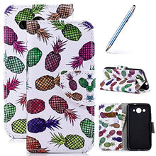 Robinsoni Custodia Compatibile con Huawei Y3 2017 Cover Flip Custodia Huawei Y3 2017 Portafoglio Custodia Libro Pelle PU Antiurto Cover Taccuino Cover Libretto Cartone Animato Magnetica Cover Ananas