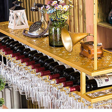 Oro Appesa Vino Rack Metallo, Ferro Appeso Titolare 30-60cm Regolabile In Altezza A Doppio Strato Di Vetro Vino, Con Bottiglia Di Vino Trogolo, Rack, Appeso Cremagliera Della Tazza ( Size : 120x30cm )