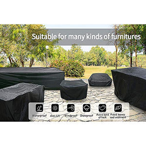 HUACHENG Coperture Nere   Impermeabili Oxford Vimini Divano Protezione Giardino Patio Pioggia Neve Antipolvere mobili da Giardino per Esterni Copertura Antipioggia-Nero, 120x75cm