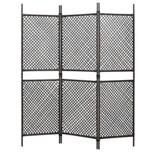 E E-NICES Paravento a 3 Pannelli in Polyrattan Marrone 180x200 cm