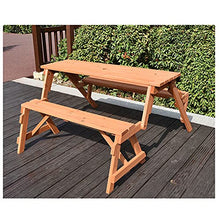 household products Panchina da Giardino, panchina Multifunzionale in Legno massello per Balcone Doppio per Il Tempo Libero, panchina da Giardino con Tavolo commutabile