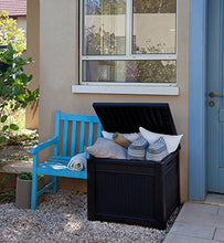 Keter Contenitore in Resina con Funzione di Seduta o di Tavolo, Effetto Rattan, 71 x 72.2 x 59 cm, 208 Lt, Marrone