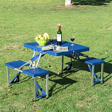 homcom Outsunny Tavolino da Campeggio con 4 sedie Richiudibile a Valigetta in Alluminio