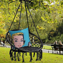 Hi Suyi Appeso macramè Portico Lettino altalene Sedia Amaca per Indoor Outdoor Home Camera da Patio Deck Yard Garden, Include Ganci Senza Supporto da soffitto Set, Nero
