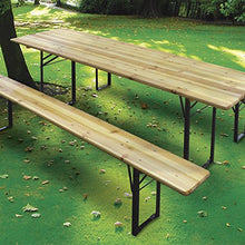 VERDELOOK Set birreria, 2 panche e Tavolo in Legno Naturale, 120x60 cm