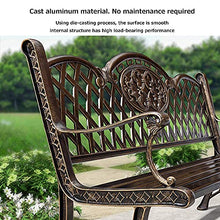 Panchina per terrazza del parco Panchina per il tempo libero all'aperto, Panchina da giardino retrò in alluminio pressofuso resistente alle intemperie, Panchine da giardino decorative nel cortile e