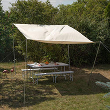 Relaxdays, Tenda da Sole Rettangolare con aste, Corde, picchetti, Impermeabile, Resistente ai Raggi UV, in Poliestere, 3 x 4 m, Beige