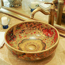 Jgophu Appendiabiti in porcellana cinese per il bagno con vaschetta rotonda in ceramica