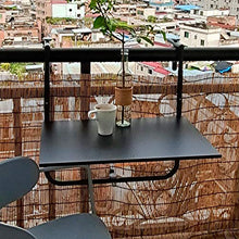 Ldfzq Tavolino Sospeso da Balcone, Tavolo Pieghevole da Giardino da Patio, Tavolo da Parete Nero Regolabile, Scrivania in Ferro Battuto 60 * 40 Cm Adatta per Ringhiera da 0,5~7 CM