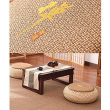 RUYII Tappeto Rotondo Fatto A Mano in Stuoia di PU Fatto A Mano in Tessuto Giapponese in Stile Yoga,A+2PCS-50×17cm