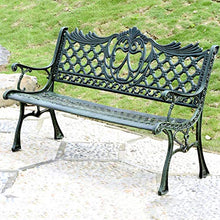 Panca da Giardino Per Esterno Con Terrazza, Panca In Metallo Per Cortile Con Schienale E Braccioli, Sedia da Portico Durevole Con Struttura In Ghisa, Per Coperta / Prato, Può Ospitare 2-3 Persone