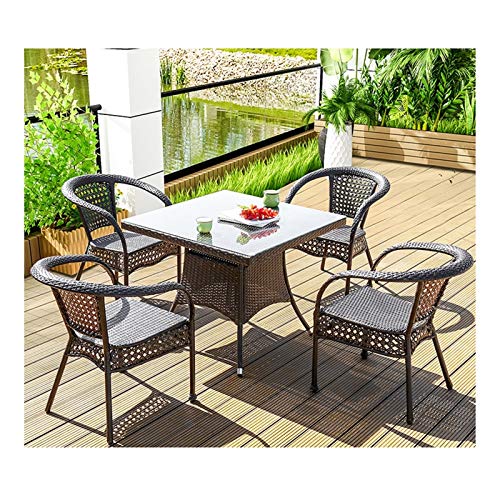 HLZY Tavolo in Vimini in Rattan mobili in Patio e Set Sedia, Tavolo da Giardino e sedie per mobili da Giardino in Rattan Set tavolino da caffè con Conversazione tavolino da caffè