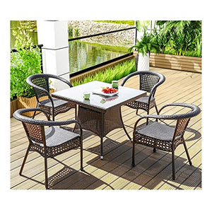 HLZY Tavolo in Vimini in Rattan mobili in Patio e Set Sedia, Tavolo da Giardino e sedie per mobili da Giardino in Rattan Set tavolino da caffè con Conversazione tavolino da caffè