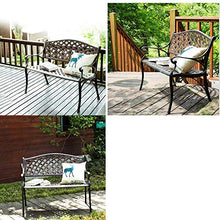 Panca per terrazza da giardino per esterni panchine in metallo, sedia con struttura in alluminio pressofuso panchina antica, sedile doppio balcone con schienale e braccioli, panca per decorazione