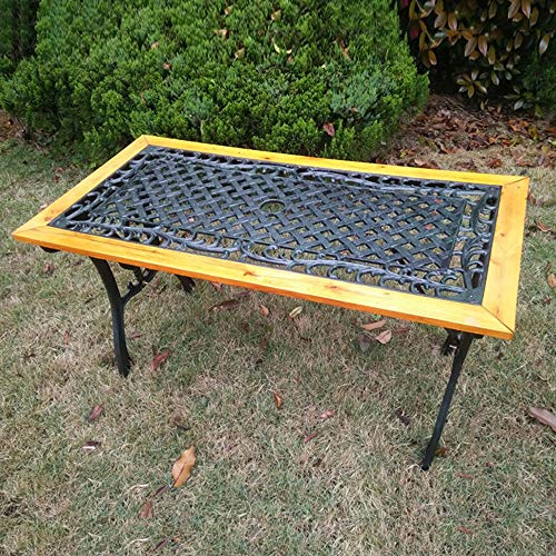 Stool Panchine da terrazza Gruppo Tavolo e sedie per Il Tempo Libero Park Garden, sede Metallica Esterna con braccioli Schienale, Cortile Sedia Portico in Legno anticorrosivo Mobile Ingresso Ponte