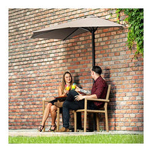 Uniprodo Mezzo Ombrellone Ombrellone da Esterno Uni_HALFUMBRELLA_R300Cr (Crema, Pentagonale, 270 x 135 cm, UPF 50)