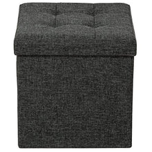 TecTake Pouf pieghevol Sgabello cassapanca Contenitore poggiapiedi 38x38x38 - Disponibile in Diversi Colori - (Grigio Scuro | No. 402234)